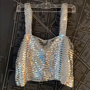 NWT Zara Sequin Tank sz M